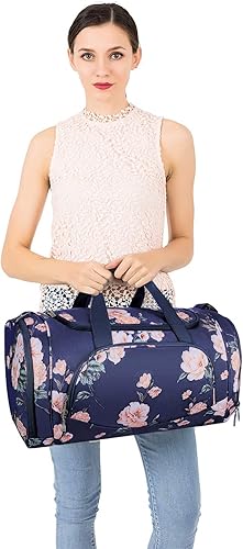 Miniatura 6 de MOSISO Sports Duffel Peony - Bolsa de gimnasio con compartimento para zapatos para hombres y mujeres, baile de fin de semana, color azul