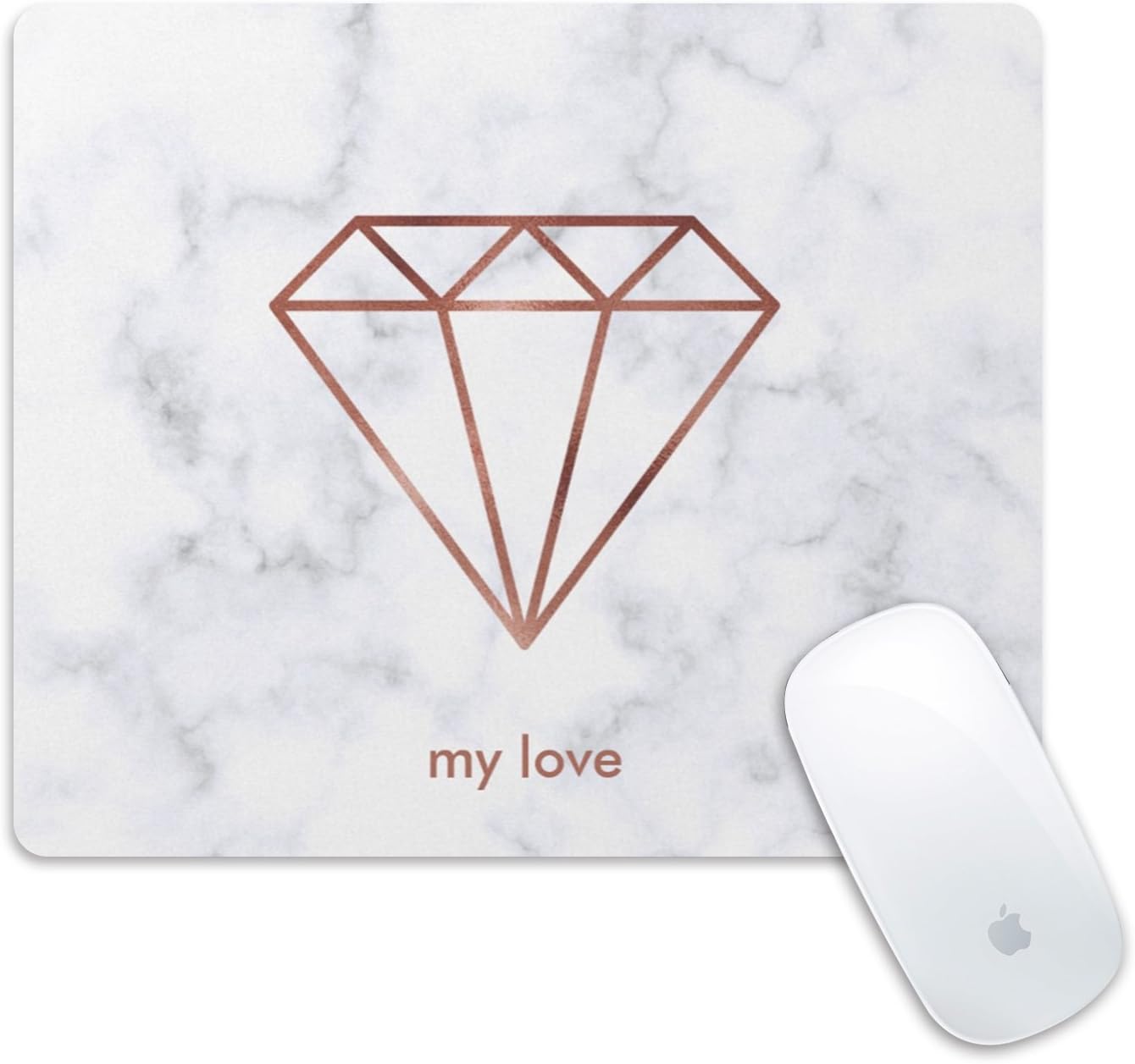 Non Slip Mouse Pad, Elegant Paint Mice Pad Gaming Mouse Pad for Office, Computer, Laptop(Rose-Gold-Diamond)