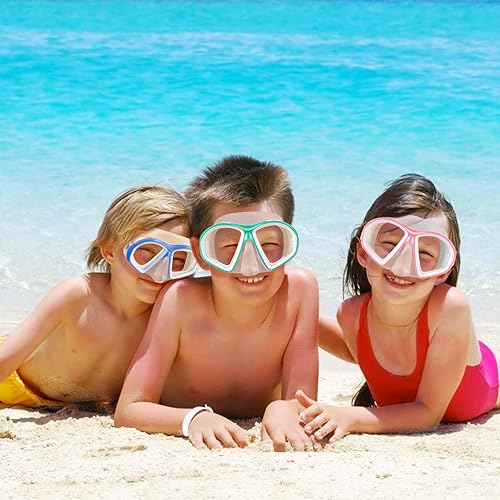 Miniatura 5 de Supertrip Kids Swim Goggles with Nose Cover for Ages 6-14, Tempered Glass Fabric Strap Swimming Snorkel Mask for Pool Beach