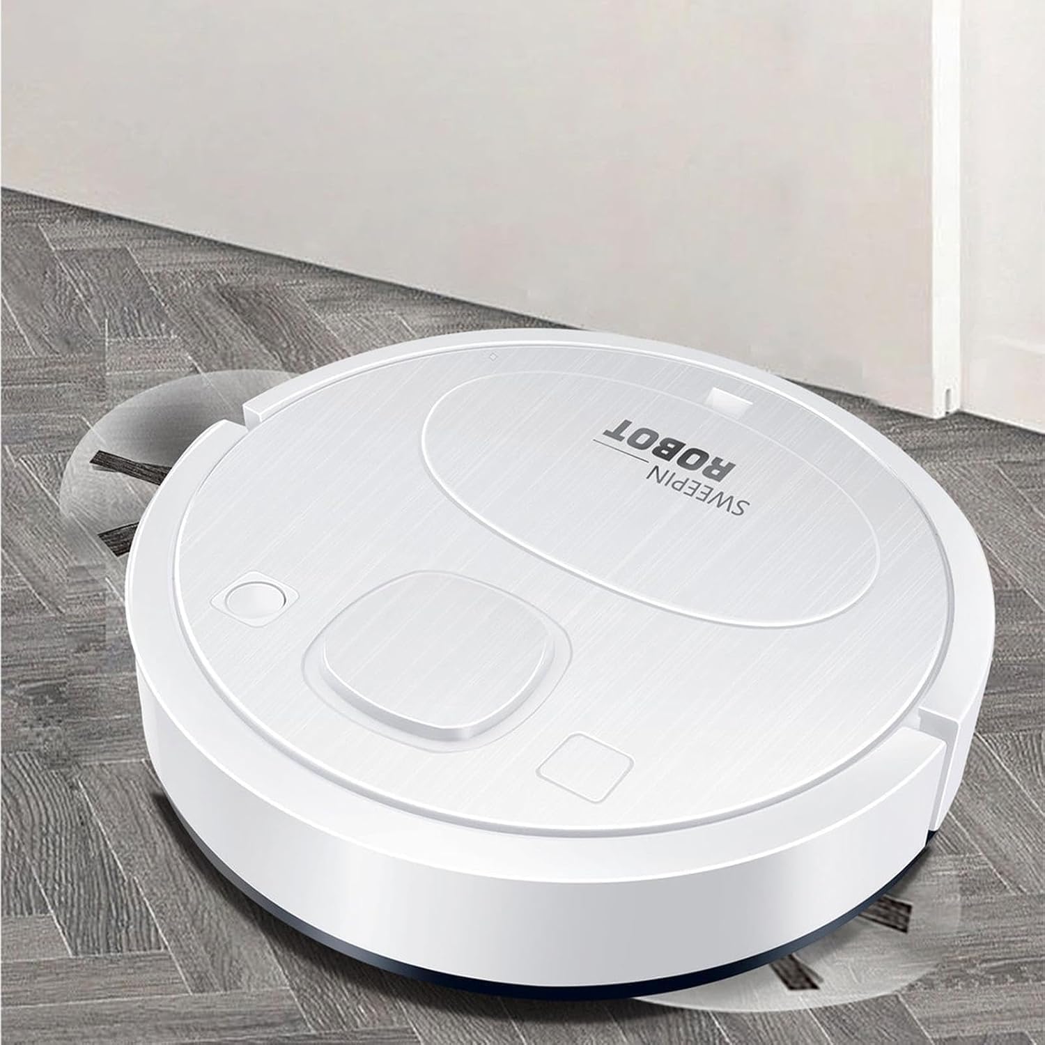 Robot Vacuum and Mop Combo, 2-in-1 Robot Vacuum Cleaner, Wireless Robot Vacuum Cleaner, Strong Suction, timed, self Charging, Quiet, Suitable for Hard Floors, pet Hair, Low Plush Carpets(White)