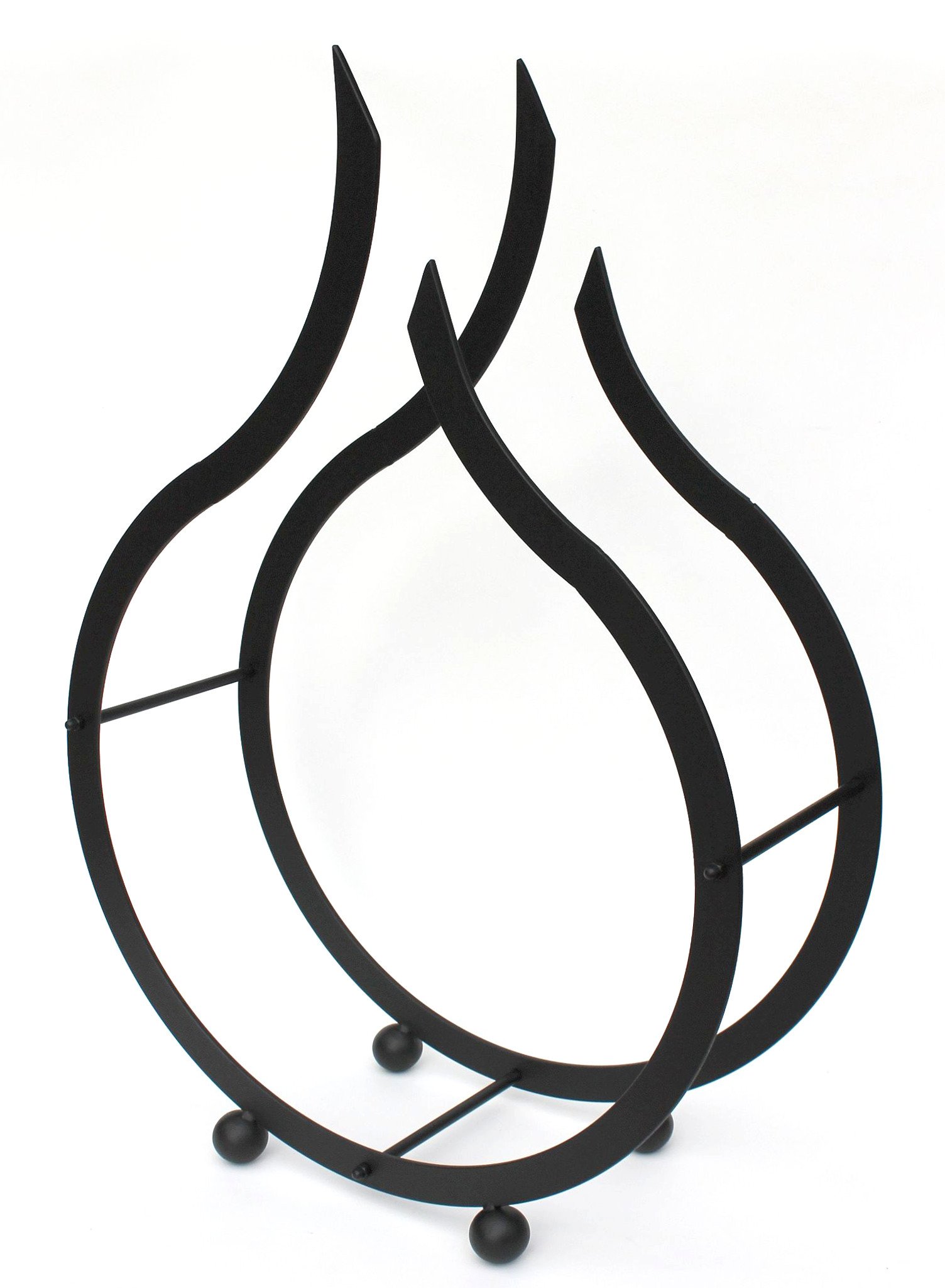 DanDiBo Kaminholzregal Innen Schwarz Kaminholzständer Flamme 78 cm Holzkorb Kaminholzhalter Feuerholzregal Holzregal