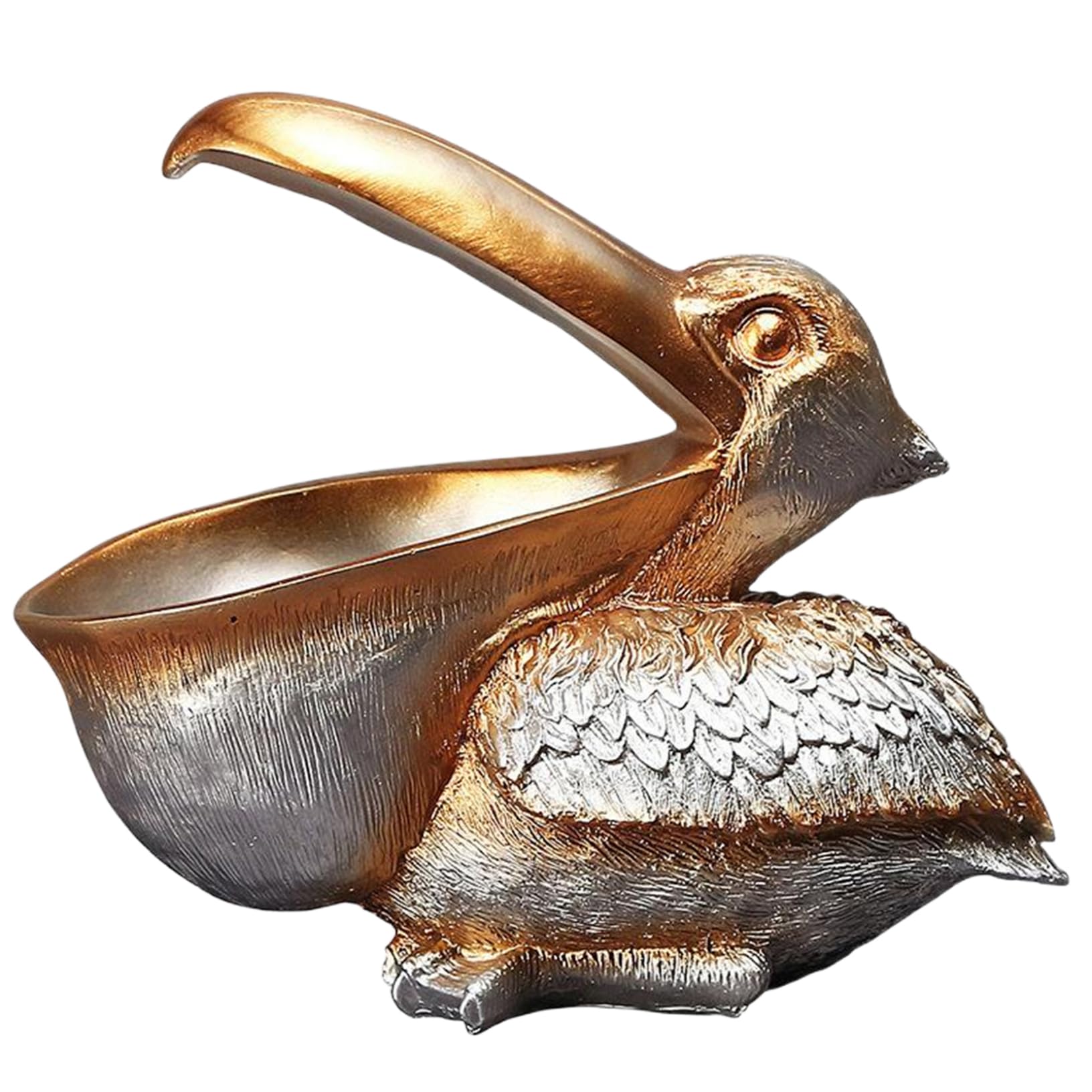 CNAFGBGG Key Bowl for Entryway Table, Resin Pelican Statue, Big Mouth Unique Candy Dish, Fun Decorative Bowl for Home..