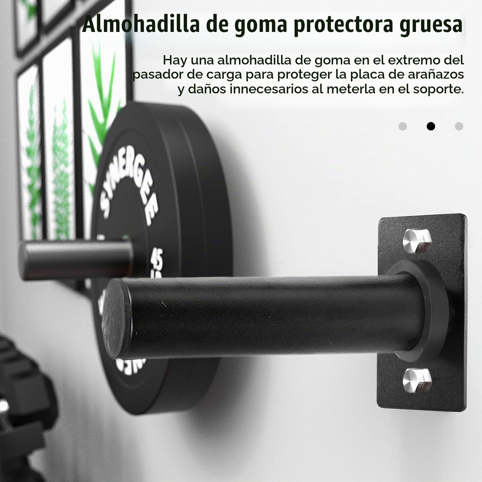 2 Piezas Soportes para Discos de Pesas, 50 mm Soporte para Discos de pesas Estante para Discos de Pesas Montado en la pared para Estadio Gimnasio Almacenamiento de Discos de Pesas