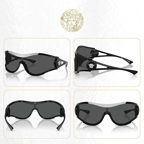Vista 6 de Versace VE4475 - Lentes de sol Shield para hombre y mujer + paquete con kit de gafas de diseño iWear de cortesía