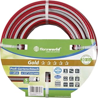 FloraWorld Manguera de agua profesional, 1/2'10 mNTS, color rojo