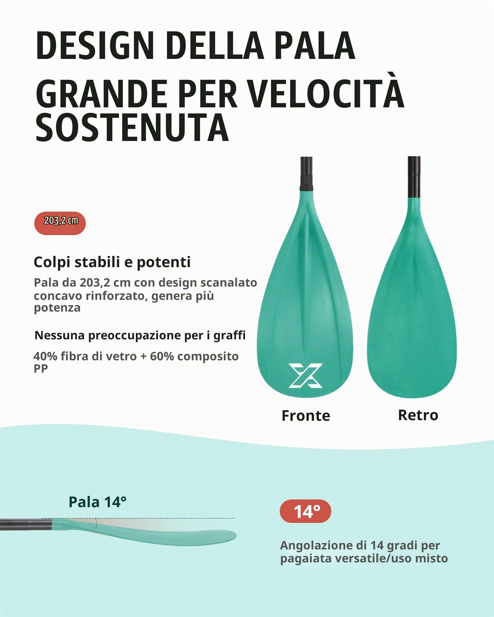 ZLX SUP Paddle in alluminio regolabile, peso leggero, impugnatura ergonomica a T, montaggio rapido e lame durevoli