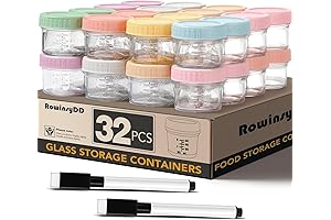 32-Pack Leakproof 4oz Glass Baby Food Jars With Lids: Homemade Baby Food Essentials