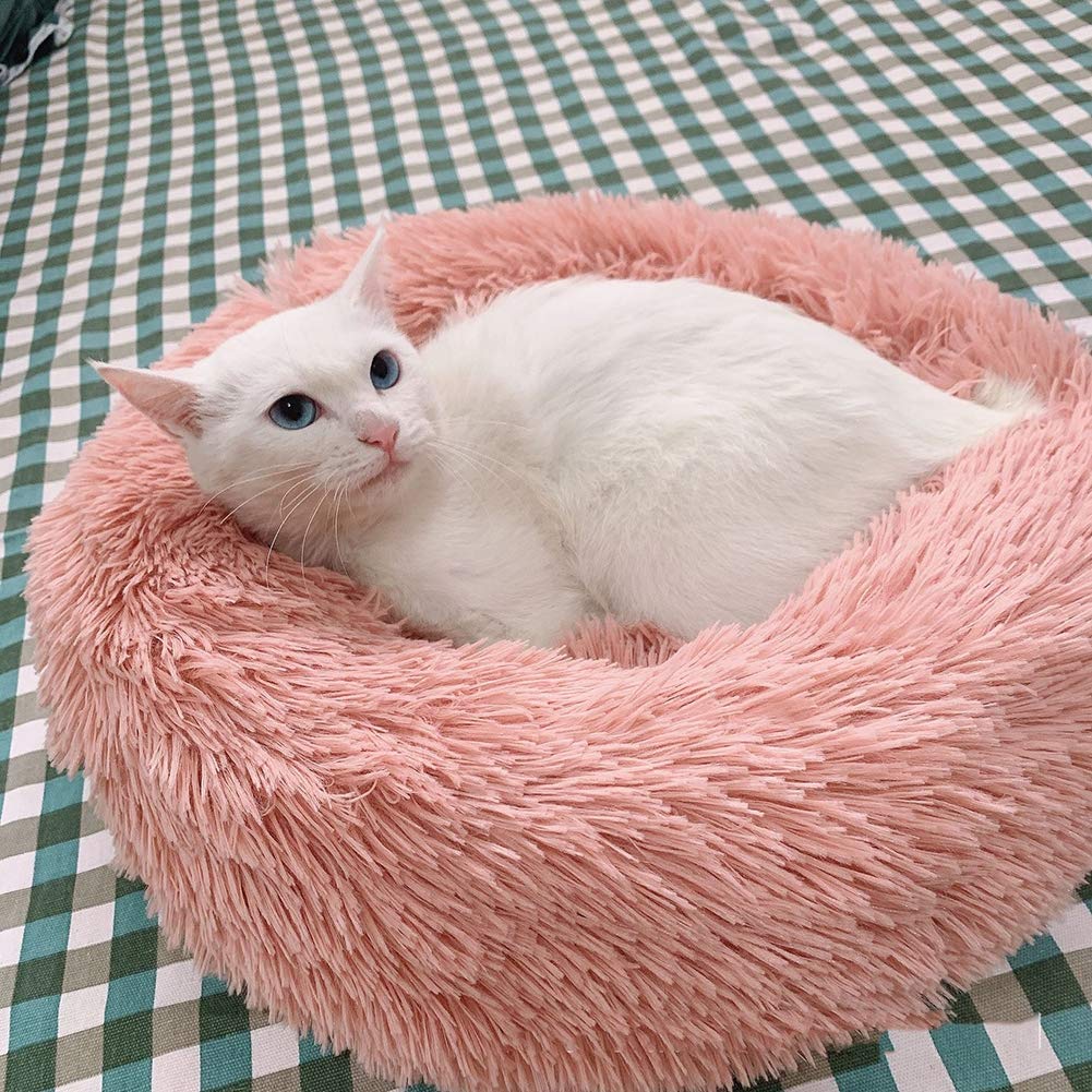 سرير فاخر ناعم للحيوانات الاليفة، بيت كلب طويل من القطيفة غير قابل للانزلاق، سرير للكلاب والحيوانات الاليفة قابل للغسل، للقطط والكلاب الصغيرة، رمادي، 50 سم