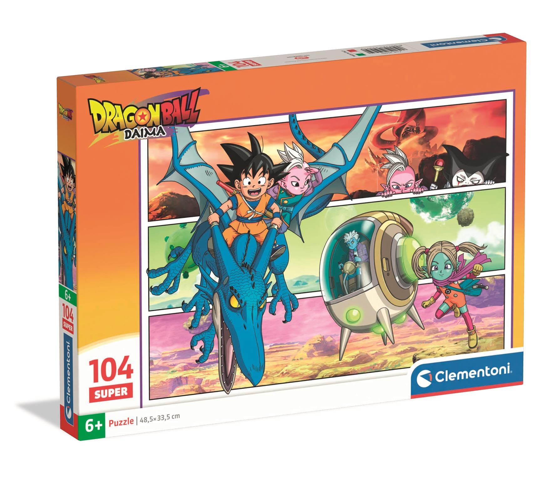 Clementoni Puzzle 104 pieces, Dragonball Daima, Puzzle for Kids 6+ Years, Made in Italy, 25095