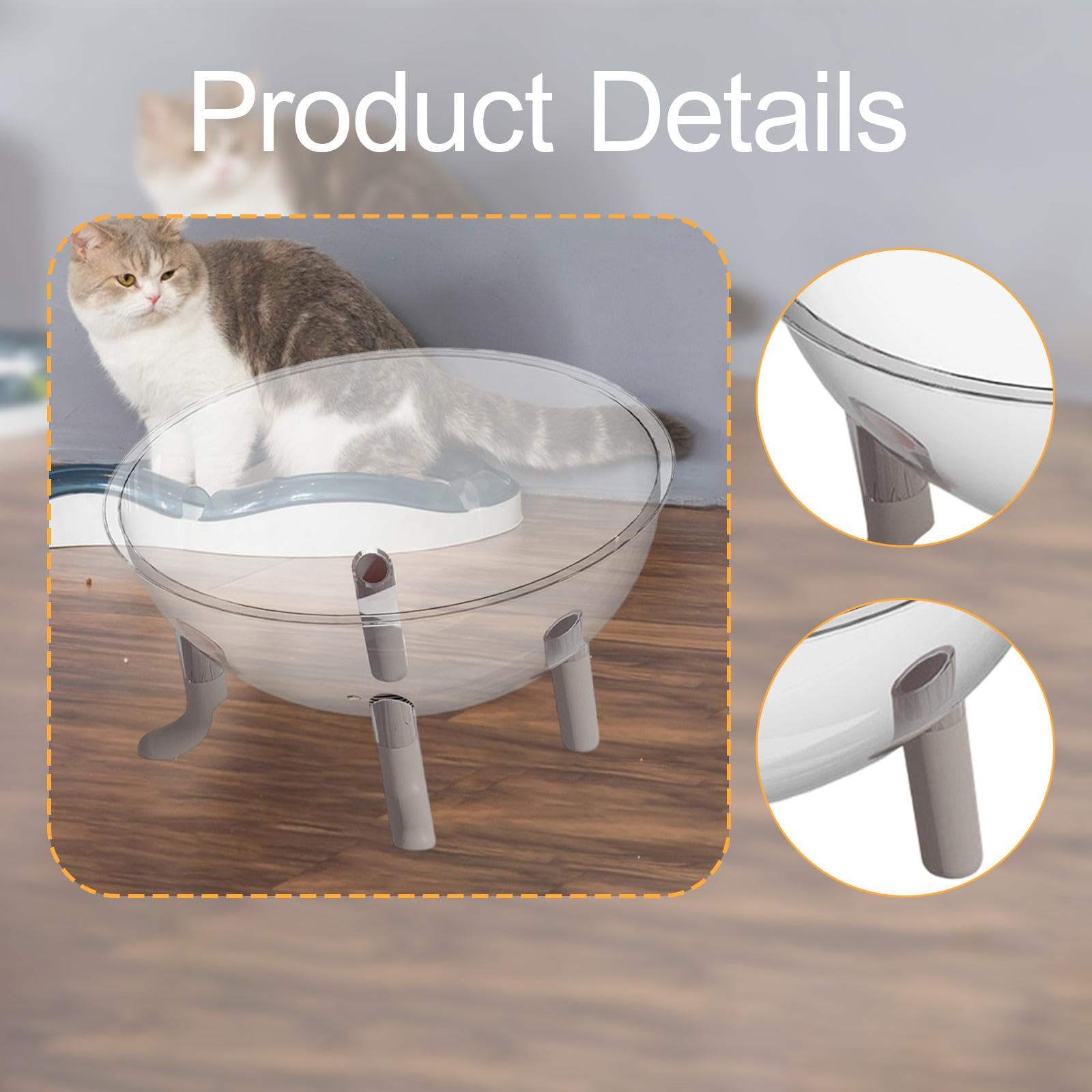 Pet Bed Capsula Trasparente Cuccia Acrilica Stabile Accessori Dormire Animali Domestici Nido Versatile Centro attività Adatto a Riposo Decorazione Amb, Grigio