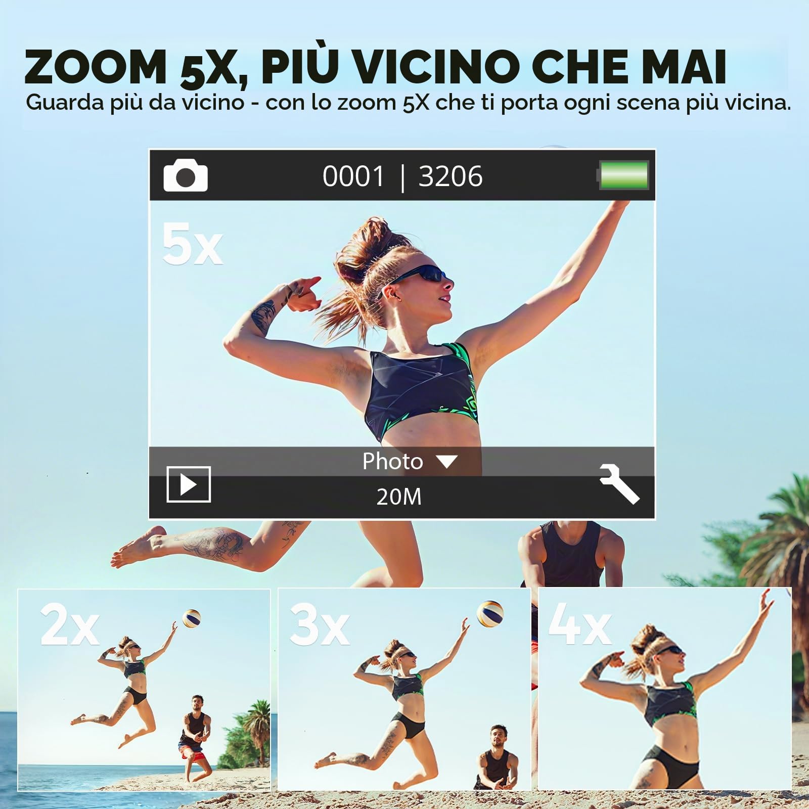 AKASO EK7000 Pro 4K Action Camera con scheda di memoria microSDXC da 64 GB