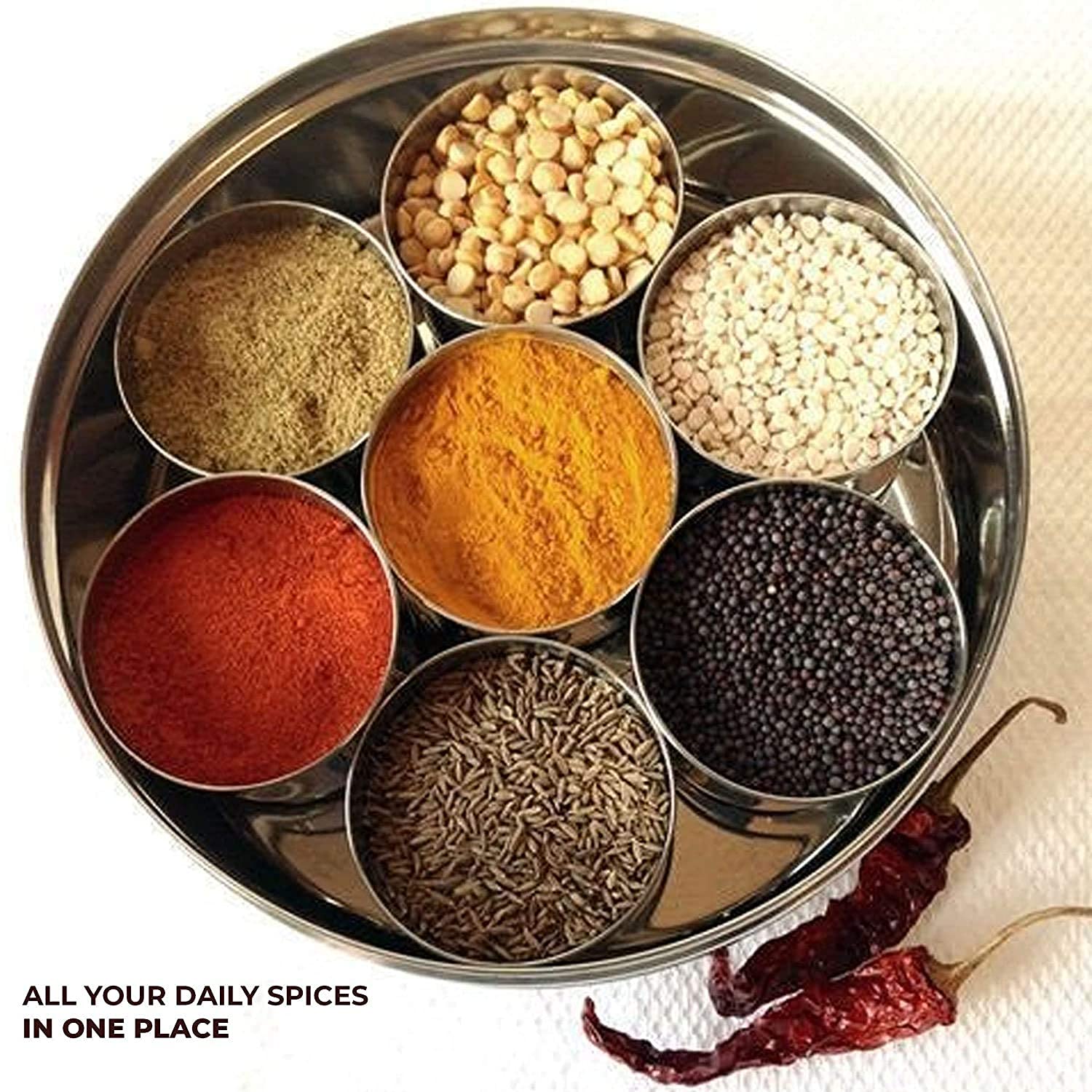 Taluka Stainless Steel Spice Box - 7 Containers -2