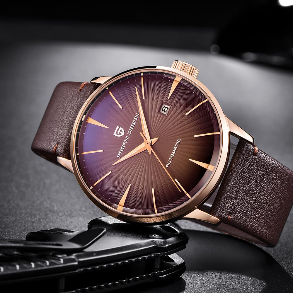 Pagani Design PD2770 Fashion Herren Automatik Mechanische Uhr Edelstahl Wasserdicht Lederband Einfache Business Sport Armbanduhren