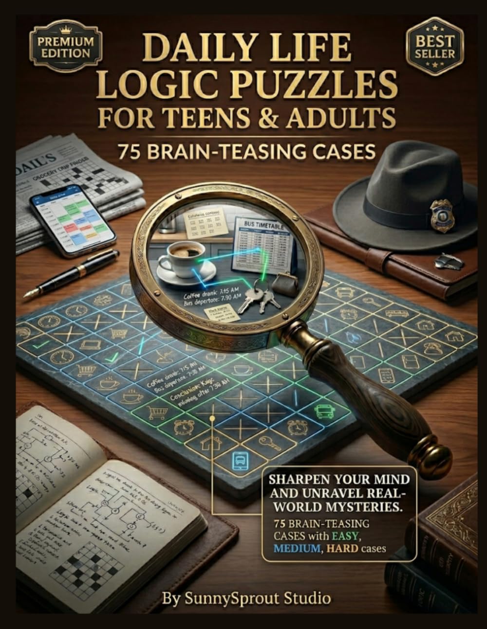 Daily Life Logic Puzzles for Teens & Adults: 75 Brain-Teasing Cases with Easy, Medium & Hard Levels – Improve Critical Thinking, Deduction Skills & Problem Solving (Includes Answer Keys)