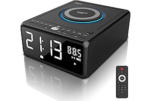 Gelielim Boombox CD Player with Alarm Clock and Bluetooth