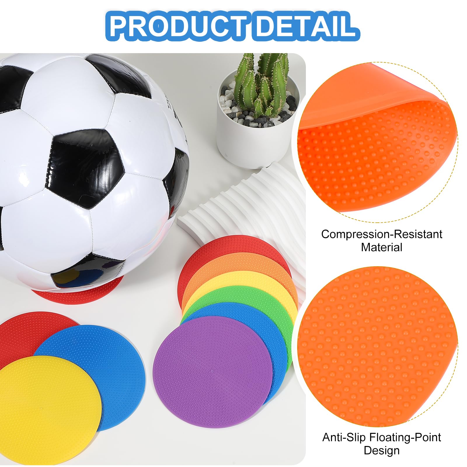 PATIKIL Marqueurs de Repérage de 4 Pouces, 6 Pièces, Points de Sol Antidérapants, Marqueurs D'Agilité, Cônes Plats en Poly pour Gymnase, Entraînement de Vitesse en PE, Orange