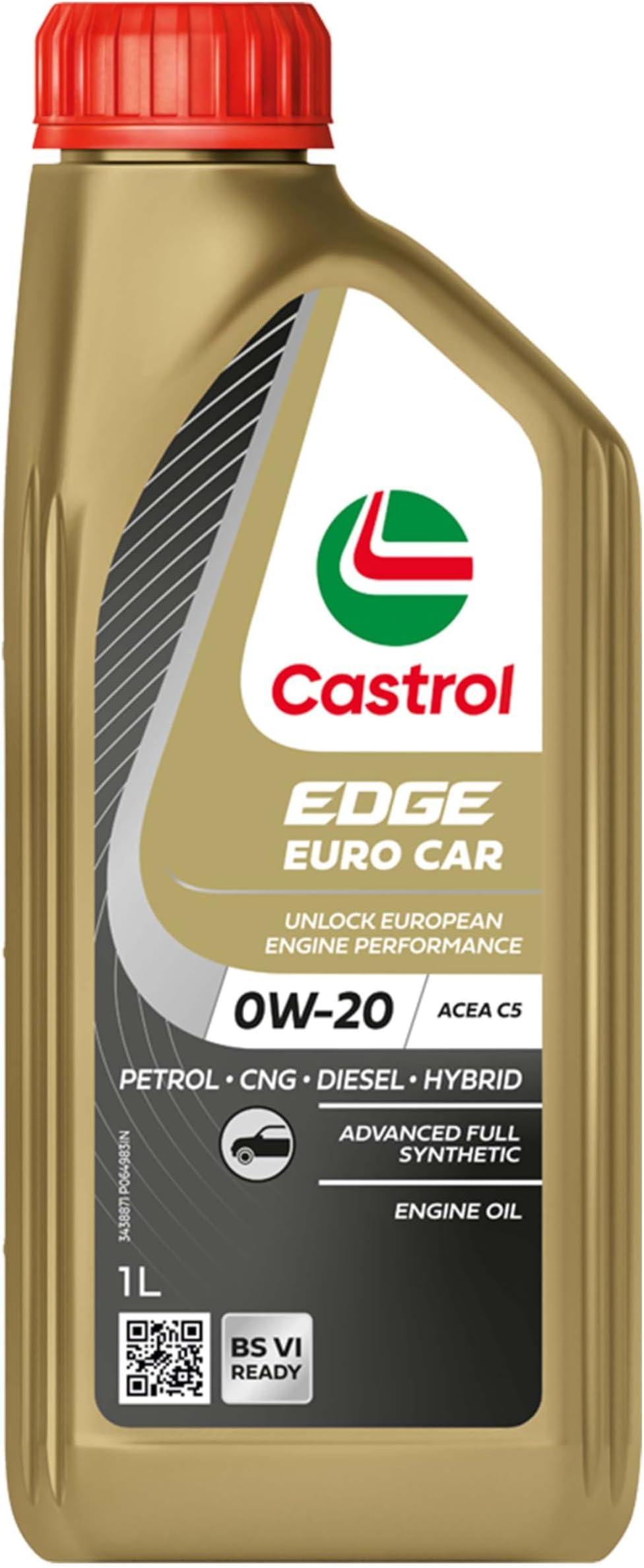Castrol EDGE Euro Car 0W-20 M Advanced Full Synthetic Engine Oil | Power Boost Technology | 40%* Improved Performance | For Petrol, Diesel, CNG & Hybrid Cars | 1L