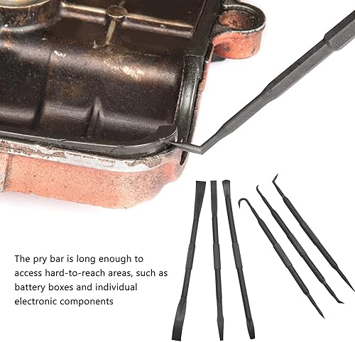 Miniatura 7 de Fydun Juego de 6 ganchos de barra de palanca, material plástico ABS de doble extremo, color negro, 7-58 pulgadas, kit de barra de palanca para