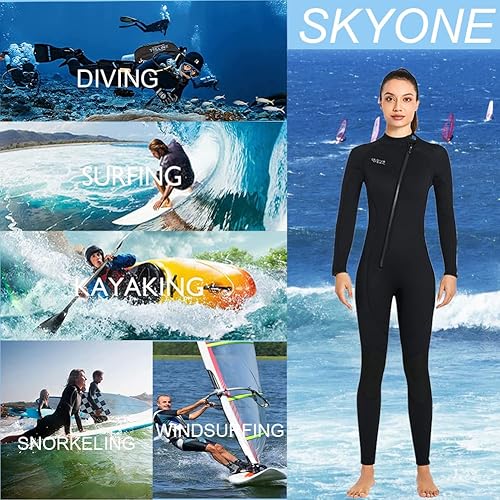 Miniatura 3 de Wet Suits for Women Men Full Body 3MM Neoprene Wetsuit Diving Suit in Cold Water, Long Sleeves Front Zip Scuba Wetsuits One Piece Thermal Swimsuit