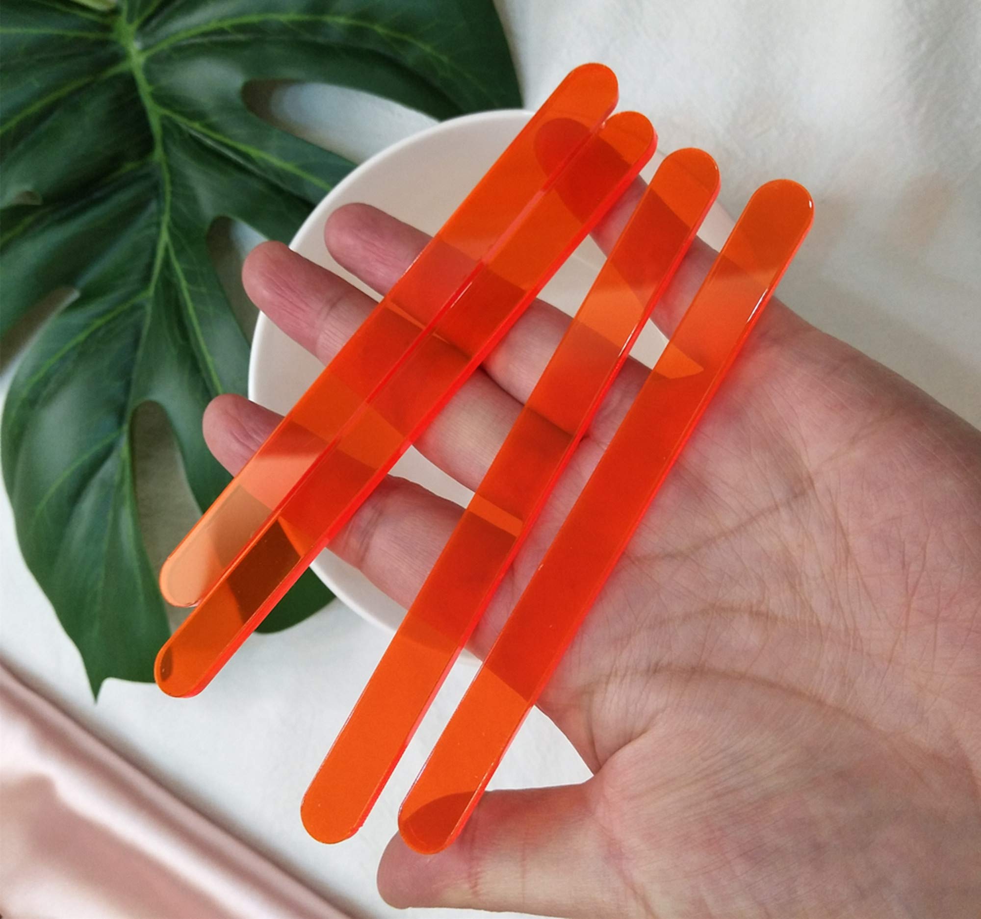 Lot De 30 Bâtonnets De Glace Réutilisables En Acrylique, Taille Standard, Pour La Famille, La Maison, Les Festivals, Les Fêtes (rouge Fluo