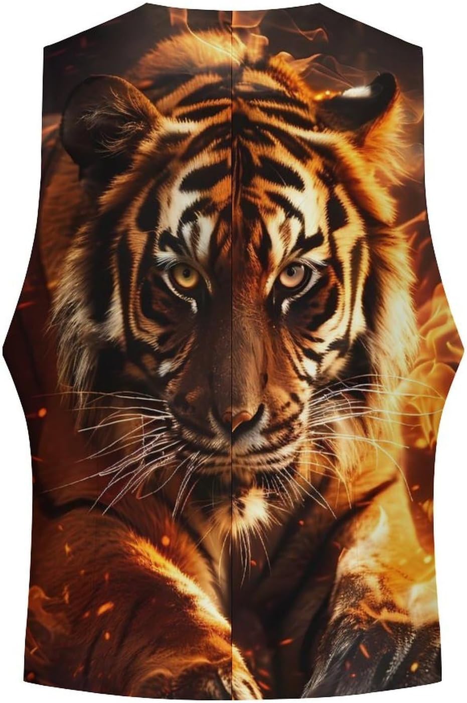Fire Tiger Men's Suit Vest Formal Vests Casual Dress Fit Waistcoat Casual Tuxedo for Business