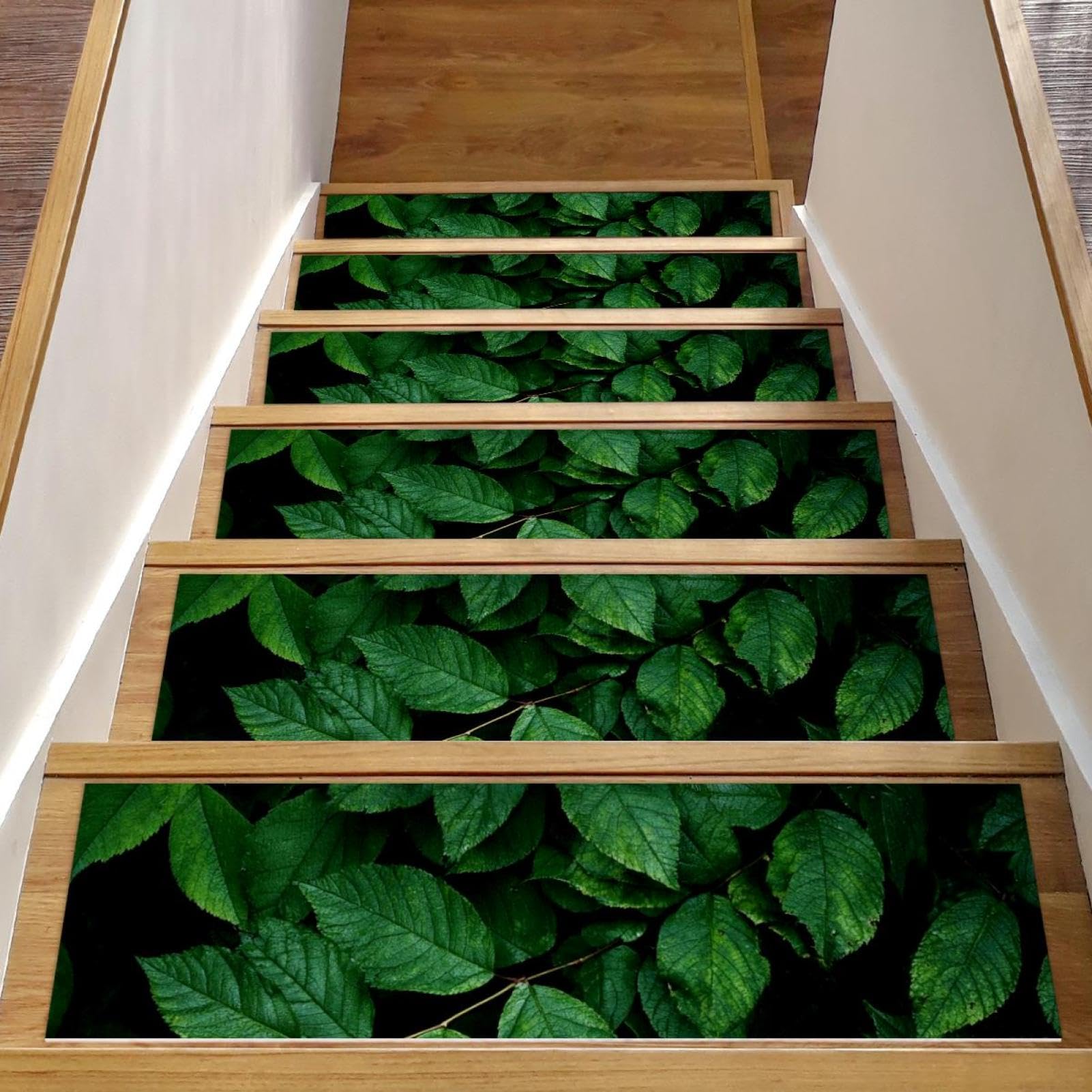 Tapis d'escalier antidérapants 20x76 cm déco nature pour marches en bois