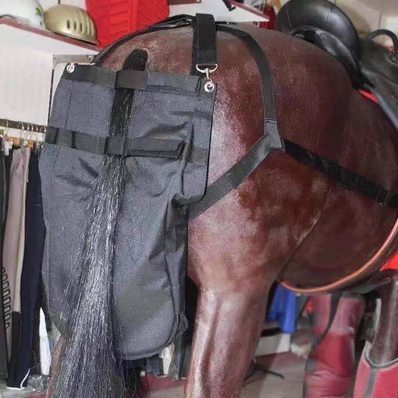 Manure Pouch Bolsa Portátil de Recolección de Estiércol de Caballo Fácil de Limpiar y Confeccionada en Oxford Impermeable para Protección Ambiental en, Grande