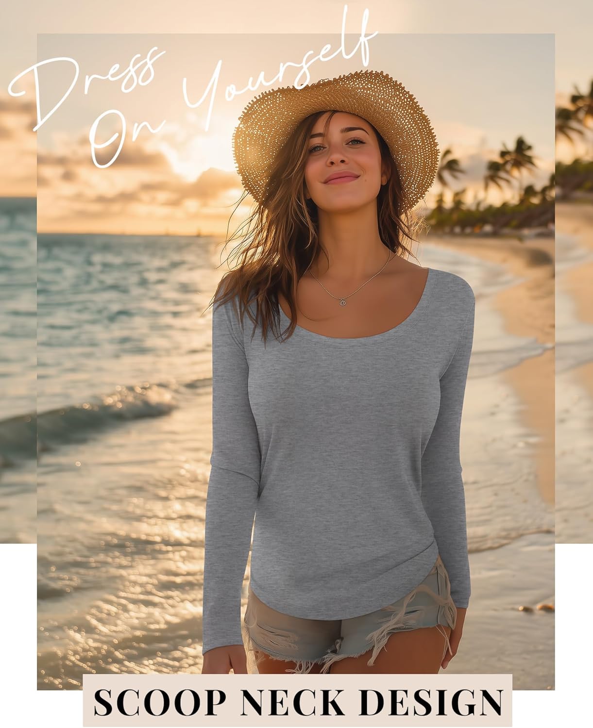 4 Pack Women's Plus Size Shirts, Casual Long Sleeve Tees Scoop Neck Basic Tops Loose Fit Layering Solid Blouses - Image 4