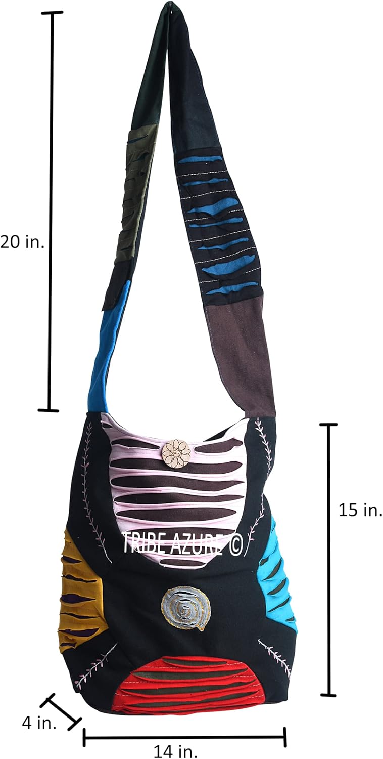 Hobo Bags For Women, Hippie Bag, Women's Shoulder handbags, Boho Purses For Women, Hippie Crossbody Large Size, Boho Crossbody (Splash of Colors) - Image 2