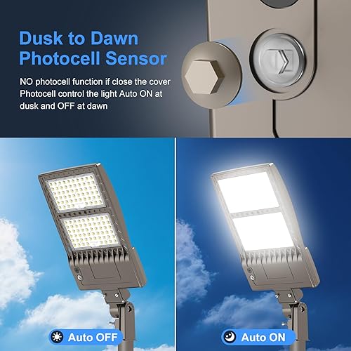 Miniatura 5 de Luz LED de estacionamiento de 400 W, del anochecer al amanecer, 60,000 lm, DLC ETL listado de grado industrial LED caja de zapatos de