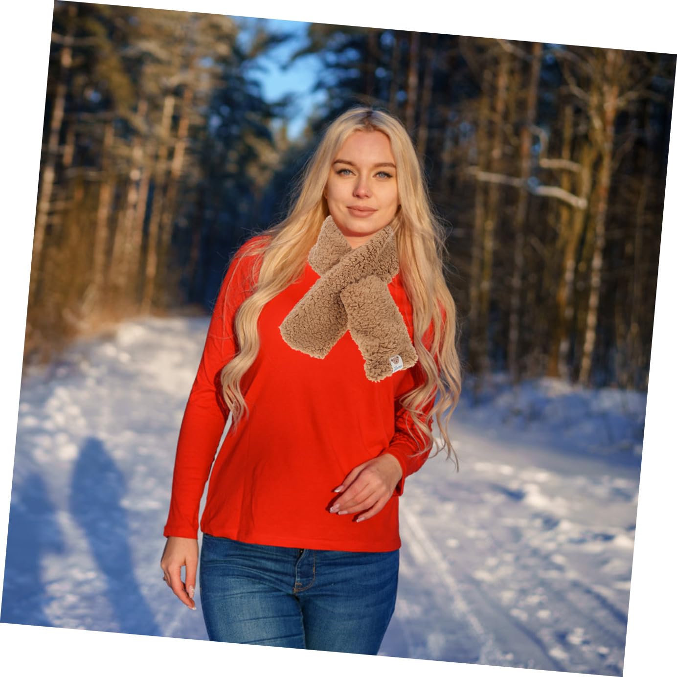 5St Schal weihnachten weihnachsgeschenk weihnsgeschenke weihachtsgeschenk Winteraccessoire weihnachtsgeschenke für kollegen Winterreisen warme Handschuhe Plüsch Khaki