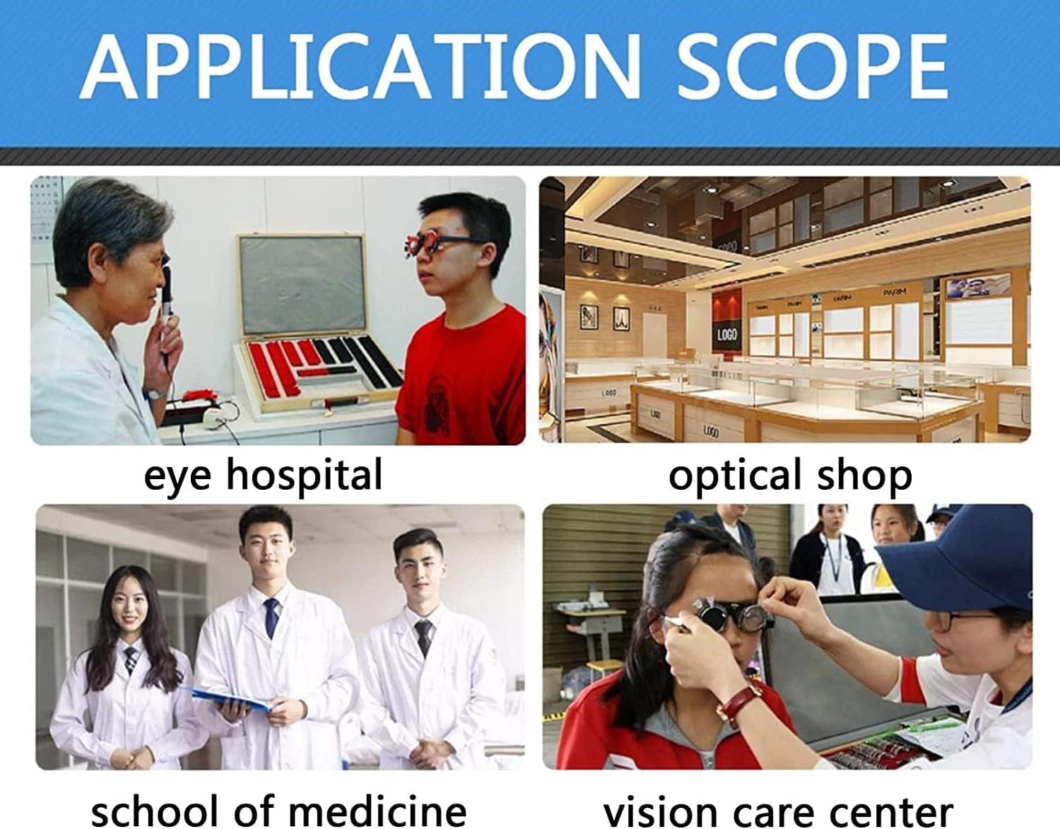 Optical Optic Trial Lens Frame 266pcs Optometry Trial Lens Set, 26mm Aperture Glasses Optometry Equipment ，Optometry Kit Metal Rim Ophthalmic Lenses with Aluminum Storage Case