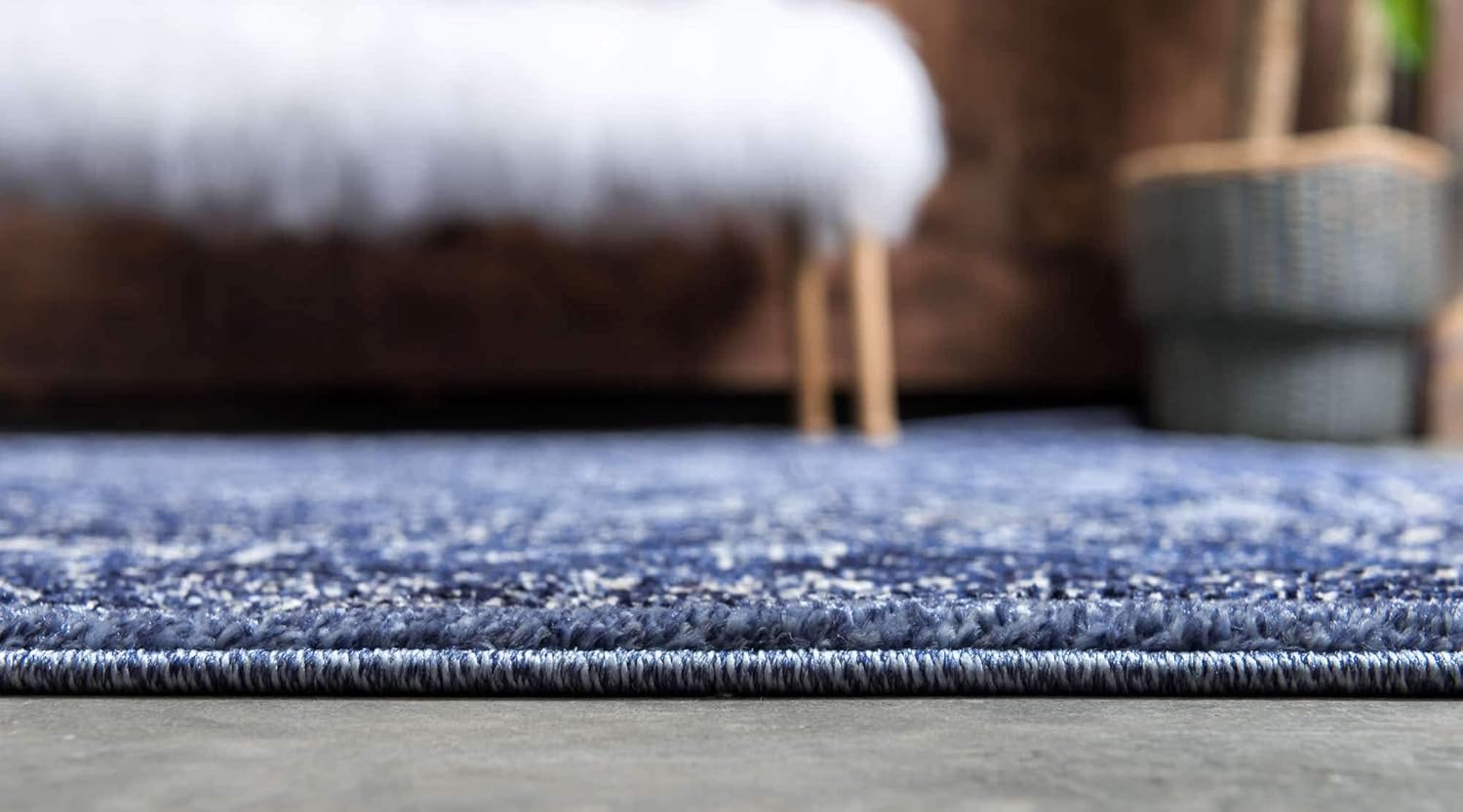 Unique Loom La Jolla Collection Area Rug - Trellis (9' x 12' Rectangle, Blue/ Ivory)