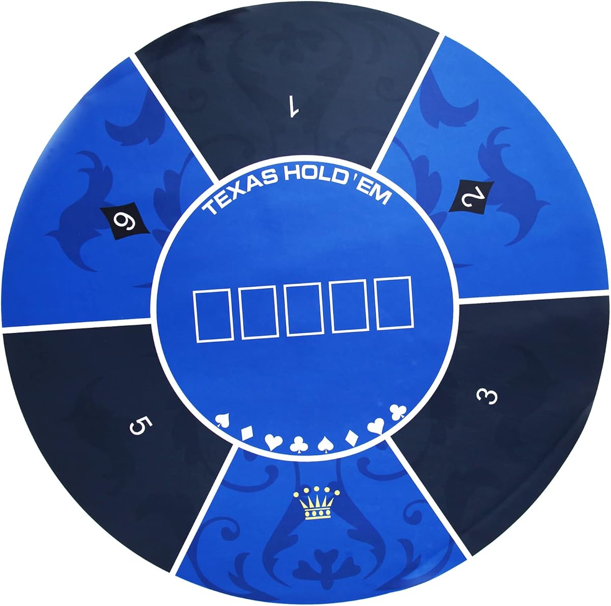 47'' x 47'' Professional Poker Mat, Texas Hold'em Portable Rubber Poker Table Top Round, 8 Player Game Layout Mat with Carrying Bag to Play Cards, Poker Games, Blackjack, Casino