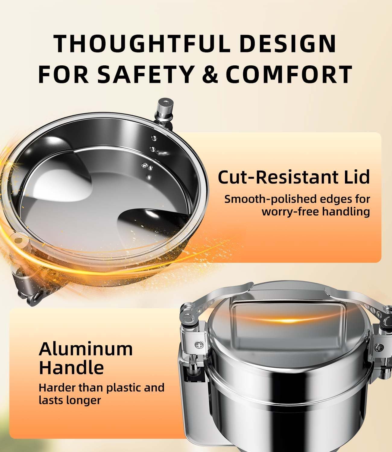 1800W Electric Grain Mill Grinder, 550g High-Speed Stainless Steel Dry Food Grinder for Wheat, Rice, Corn, Spices & Herbs, with Timer & Safety Protection