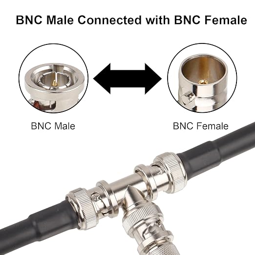 Adaptador divisor BNC XRDS-RF 2 piezas 75 Ohm macho a hembra dual miniatura 4