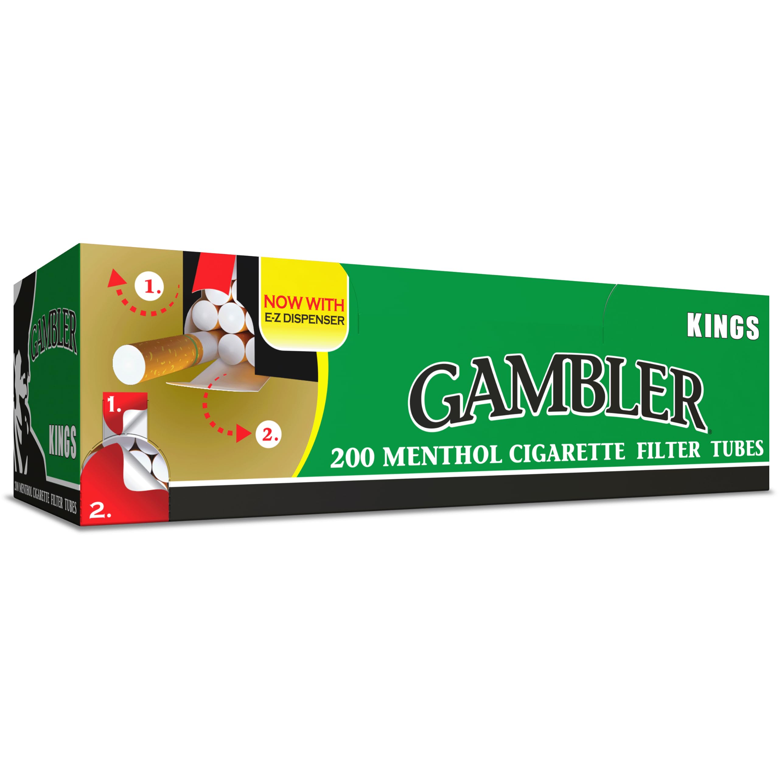 Gambler Green Menthol King Size RYO Cigarette Tubes 200ct Box (5 Boxes)