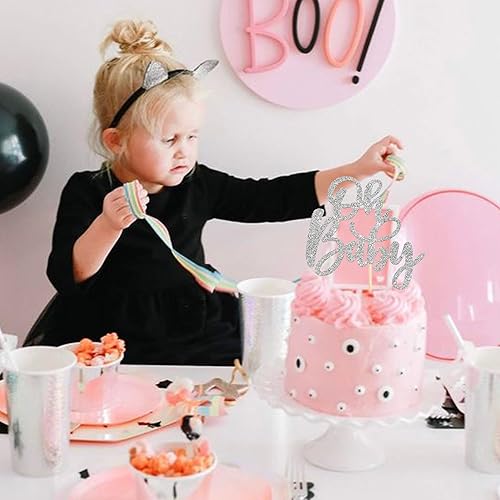 Miniatura 6 de 1 pieza de decoración de pastel Oh Baby Shower con purpurina para baby shower, bautismo, revelación de género de bebé, decoración de pastel para