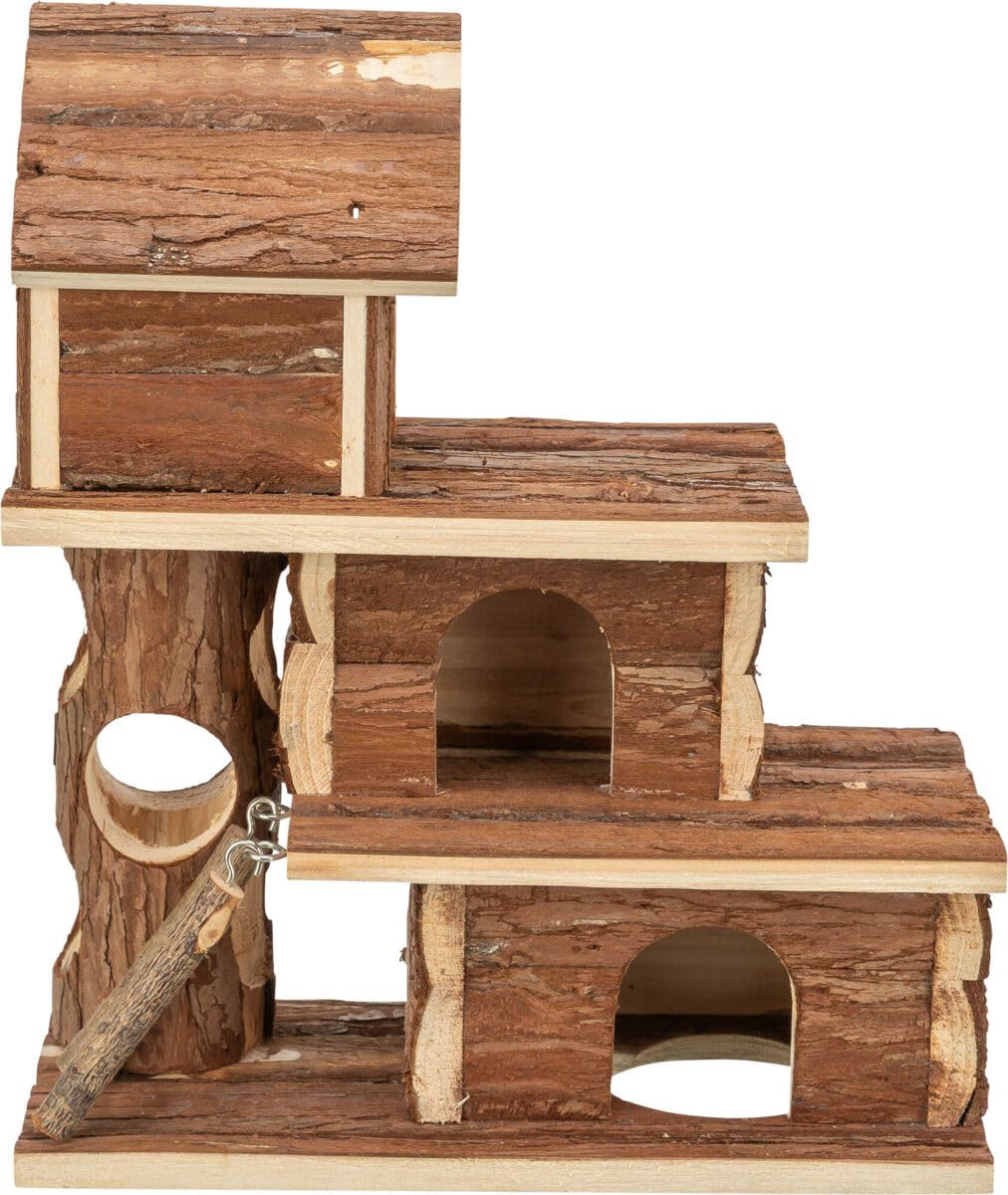 TRIXIE TAMMO NATURAL WOODEN DWARF HAMSTER HOUSE EXERCISE LADDER PLAY 3 STORY