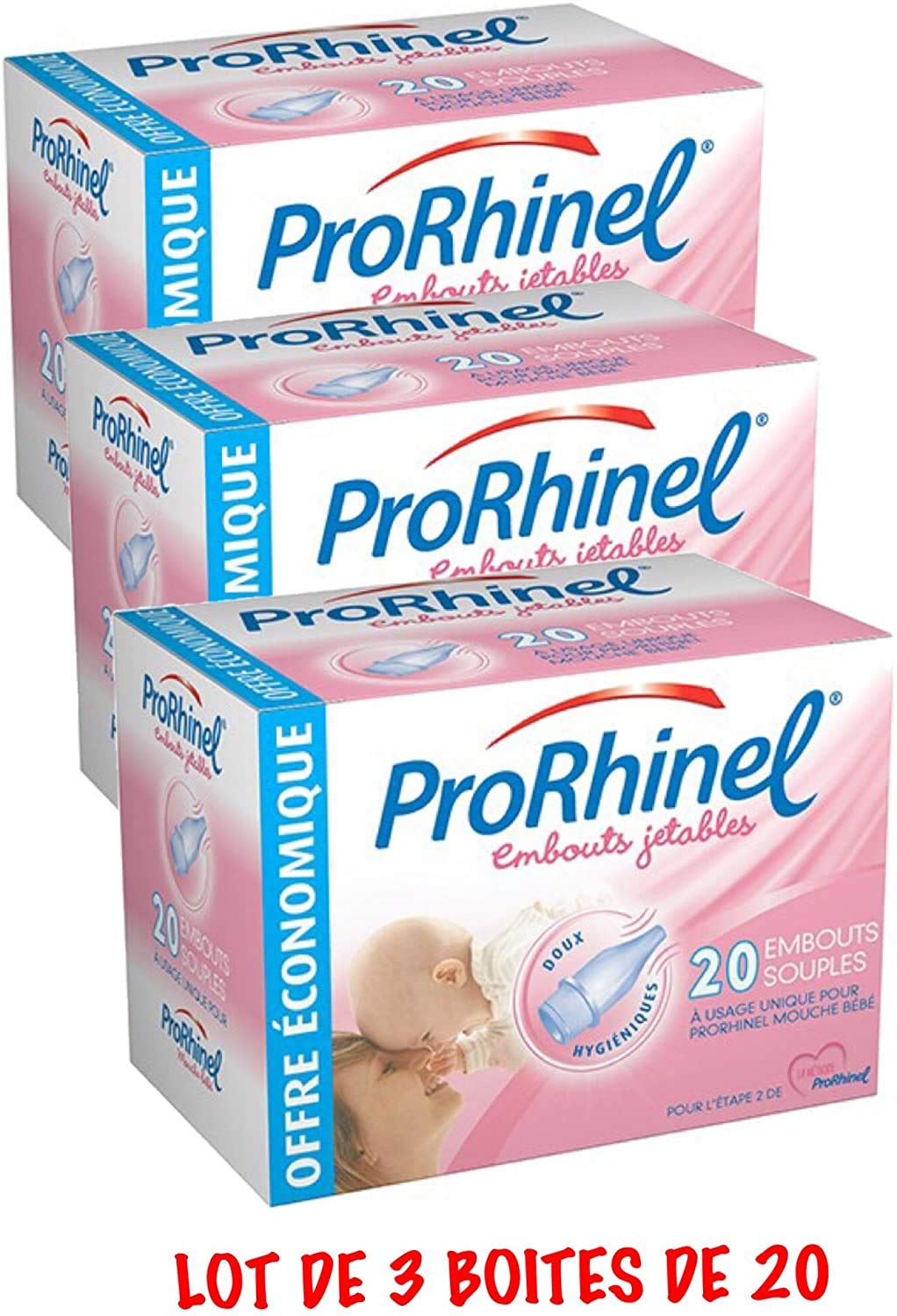 ProRhinel - Set di 3 x 20 punte usa e getta morbidi per mosche neonati (3)
