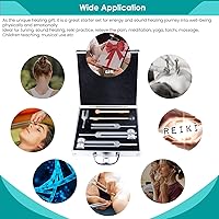 Vista 7 de Juego de 4 diapasones médicos para sanación con sonido (128Hz, OM 136.1Hz, MI 528Hz, 4096Hz), diapasón de chakra solfeggio para meditación