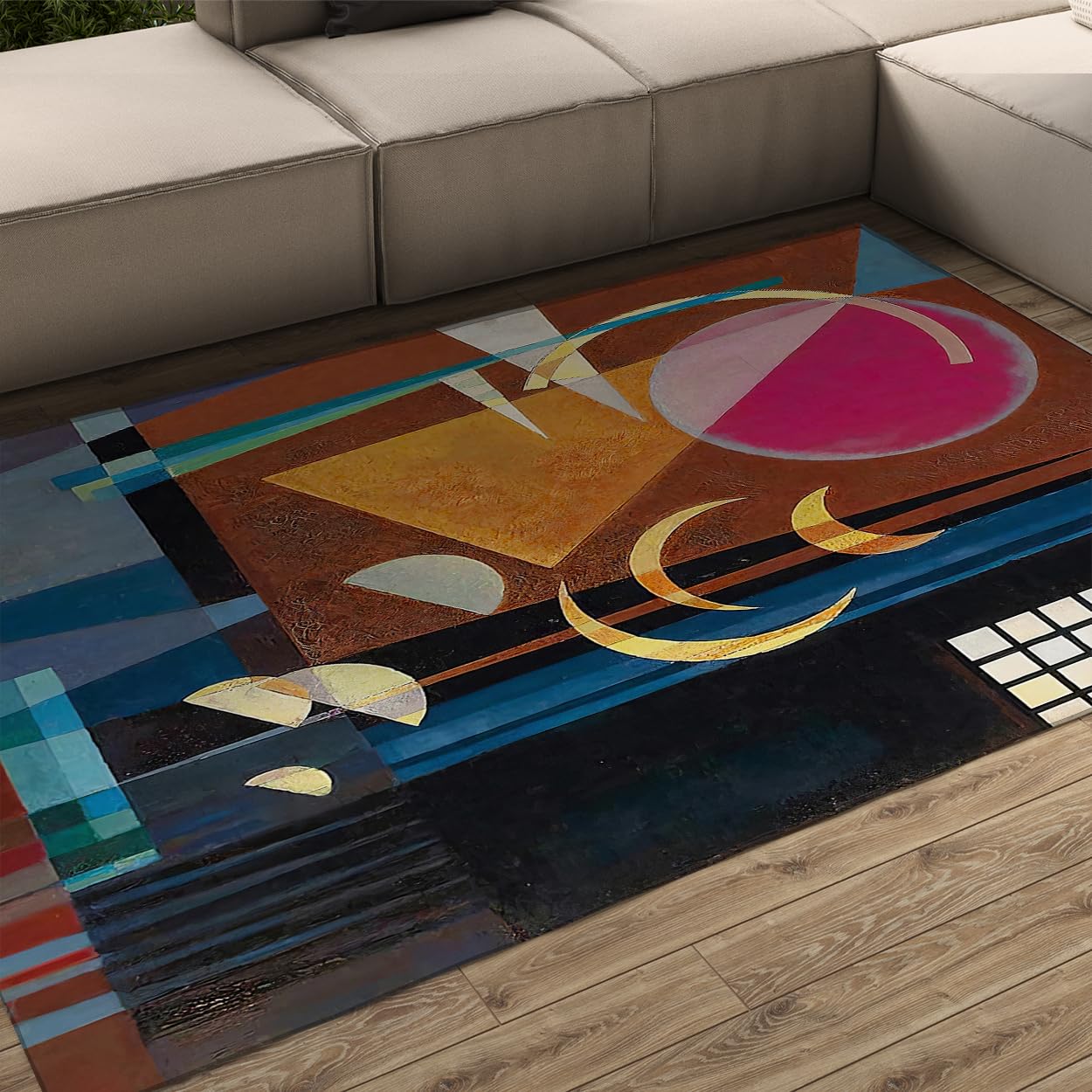 Tapis géométrie abstraite 90X150cm lavable pour entretien facile