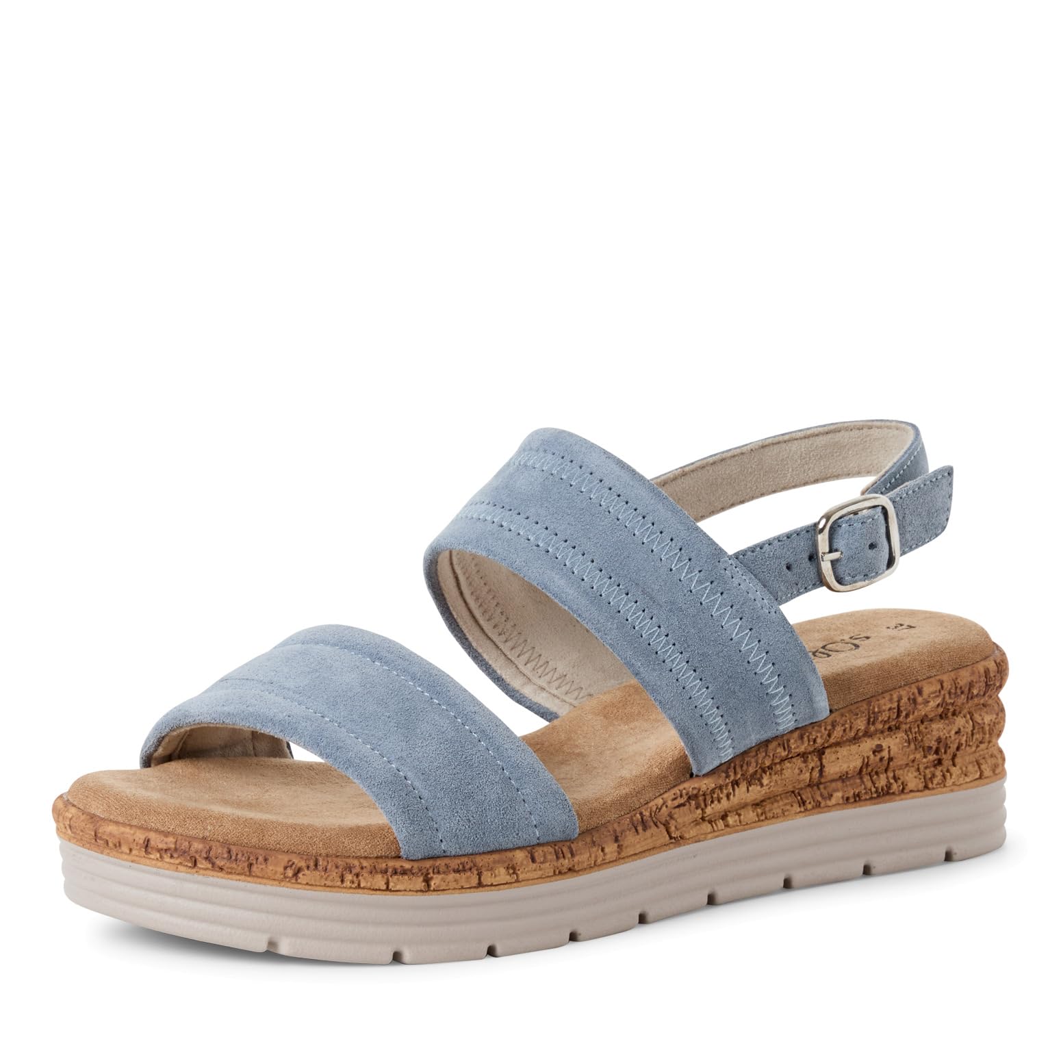 s.Oliver Women Damen 5-28701-44 Wedge Sandal, Soft Blue, 5 UK