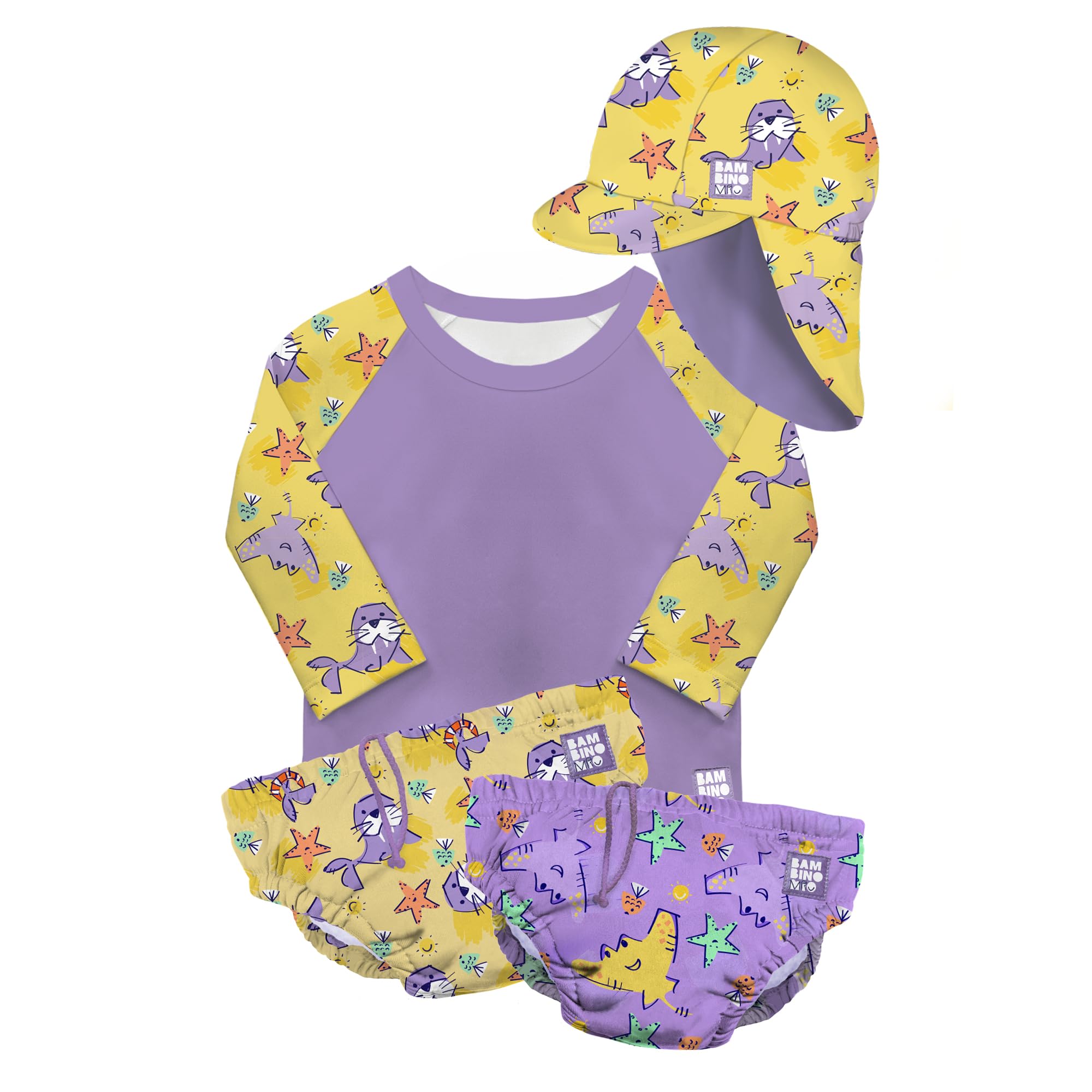 Bambino Mio Unisex Baby, Toddler Reusable Full Swim Set, 4-Piece Baby Swim Essentials with Sun Protection UPF40+