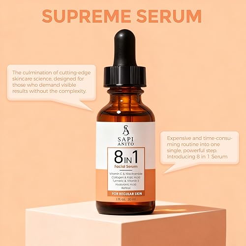 Miniatura 2 de Sapi Anito 8in1, suero facial vitamina C, niacinamida, colágeno, ácido kójico, cúrcuma, vitamina E, ácido hialurónico, retinol, cuidado de la piel,