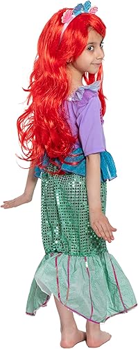 Miniatura 5 de Disfraz de sirena para niñas, disfraz de princesa pequeña de sirena para niños pequeños, disfraz de Halloween para juegos de rol