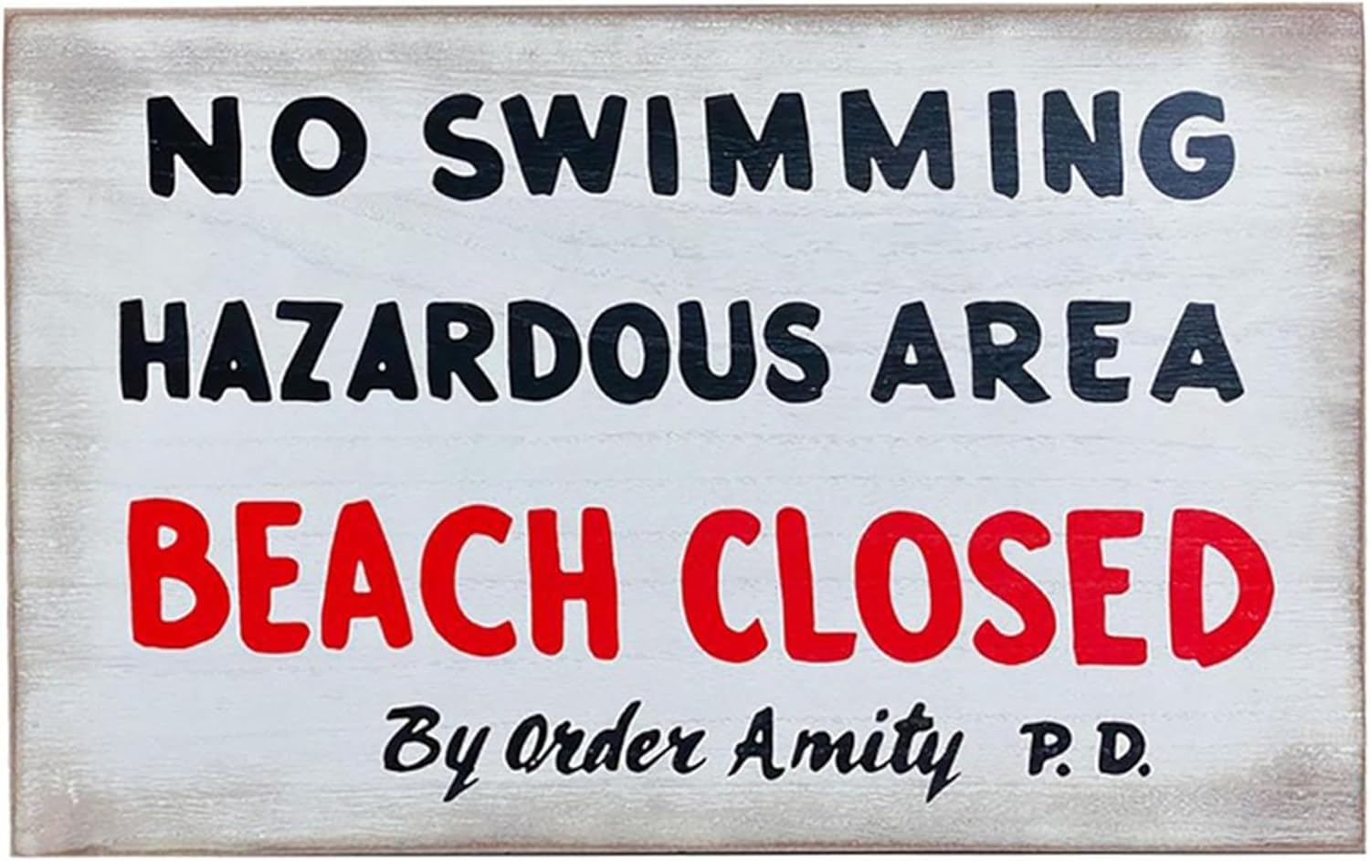 JAWS No Swimming Replica Wood Sign