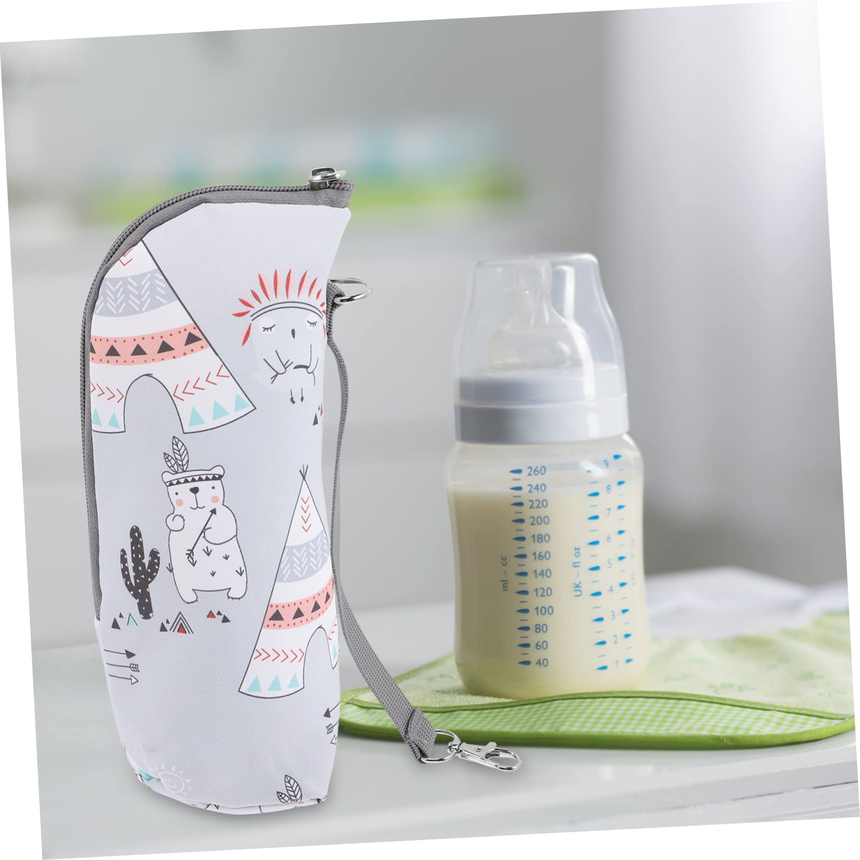 BESTonZON 4pezzi Borsa Termica Per Biberon Isolata Porta Biberon Portatile Per Viaggi Sacchetto Termico Per Latte Mantiene Caldo Ore Design Con Zip Per Genitori Pratici