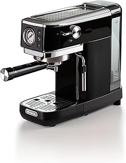Ariete Espresso Slim Metal 1381, manometreli kahve makinesi, kahve tozu ve ESE kapsülleri ile uyumlu, 15 bar Max, filtre 1...