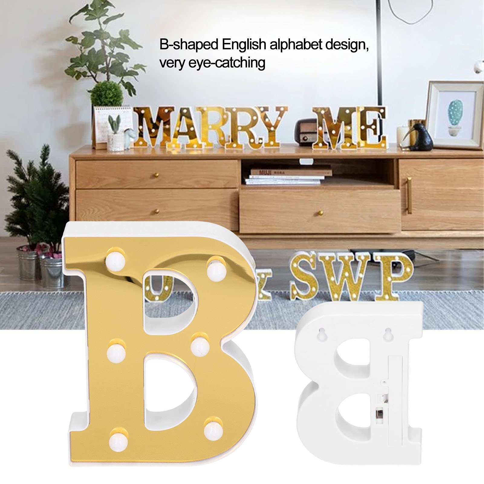 Natudeco L-förmige LED-Buchstabenlampe – Warmweißes Licht, Batteriebetrieben – Für Hochzeit, Heiratsantrag, Deko